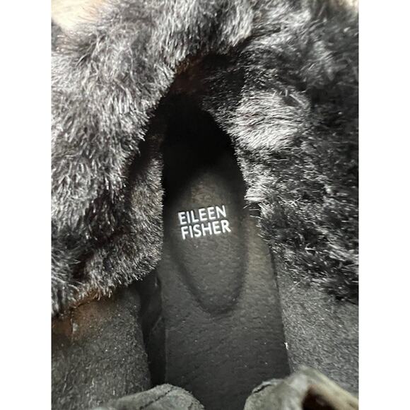 Eileen Fisher Women’s Kenille Sport Suede/Shearling Wedge Boot Black Sz 7 NWOB - Picture 9 of 10